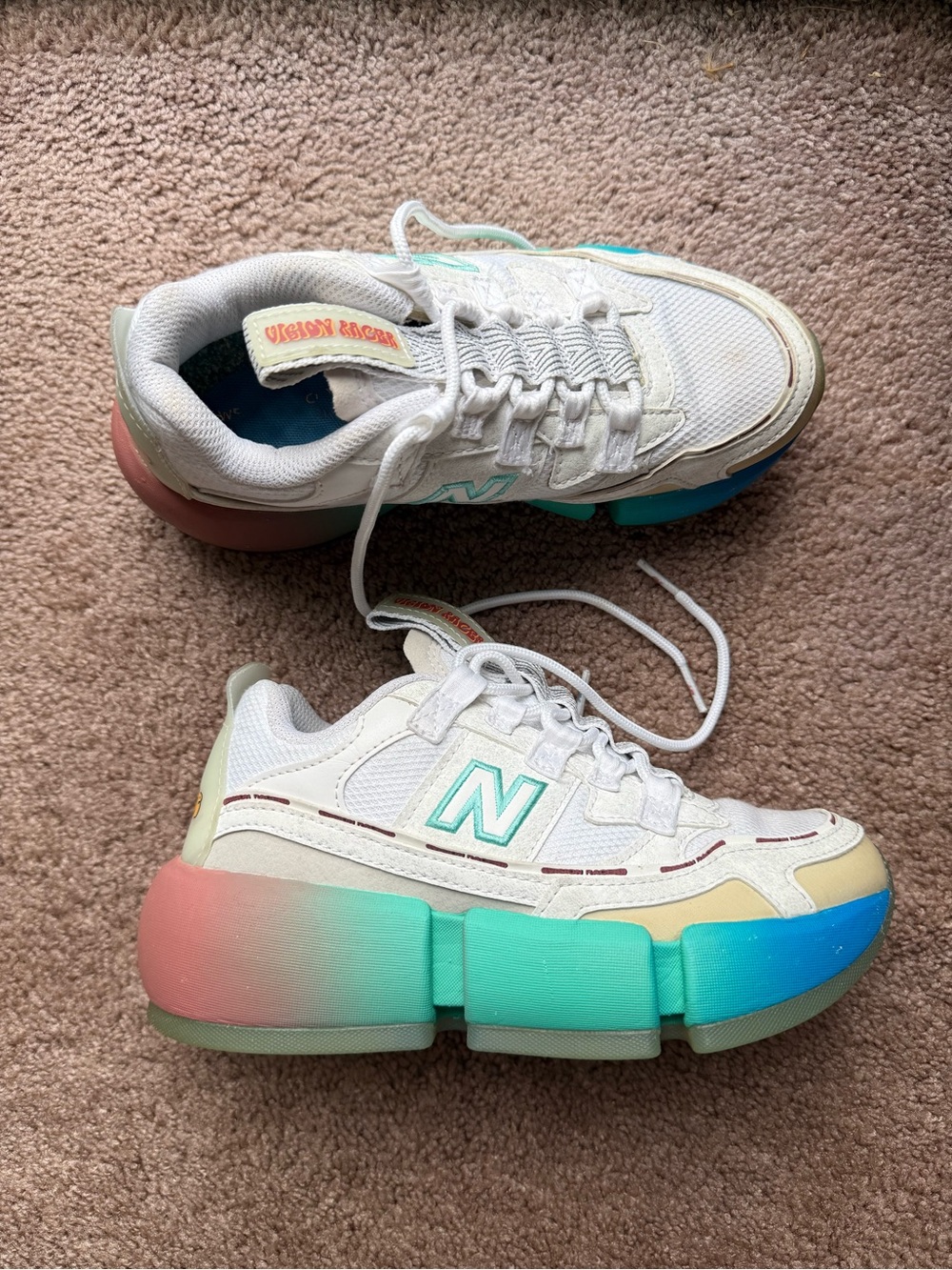 New Balance Jaden Smith X Vision Racer Hippie White MSVRCJWB size 4 men